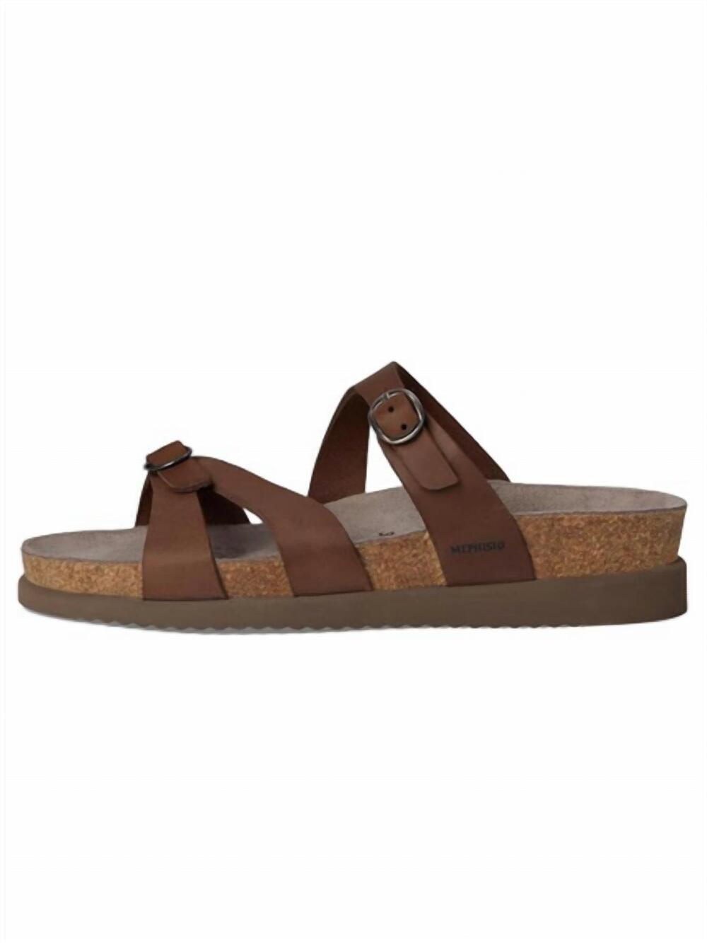 NEW MEPHISTO women's hannel slide sandal in dark brown